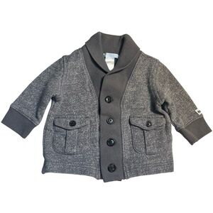 Janie and Jack Infants Blazer Size 3-6 months Heathered Gray Ribbed Trim Buttons